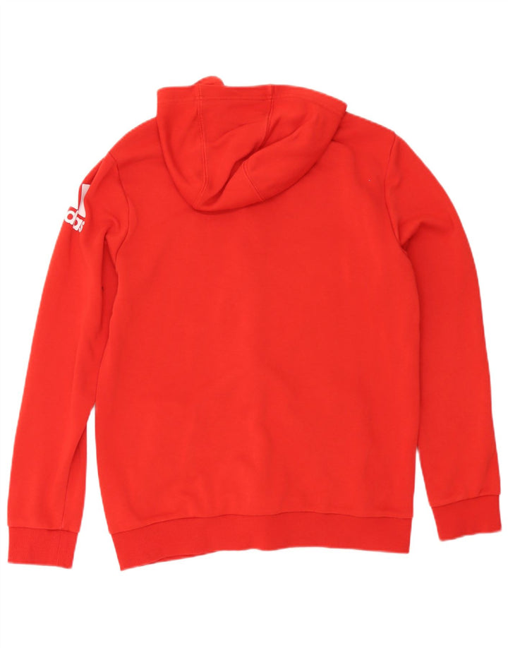 Adidas Mens Graphic Zip Hoodie Sweater Medium Red Cotton