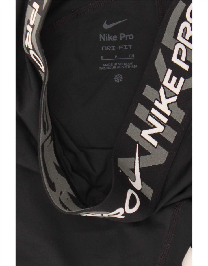 Nike Womens Dri Fit Graphic Leggings UK 10 Small  Black Polyester