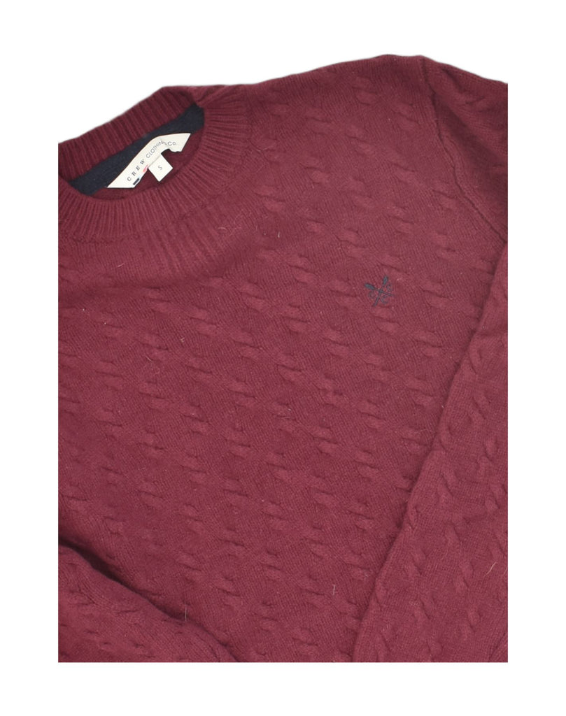 CREW CLOTHING Mens Crew Neck Jumper Sweater Small Burgundy Lambswool | Vintage Crew Clothing | Thrift | Second-Hand Crew Clothing | Used Clothing | Messina Hembry 