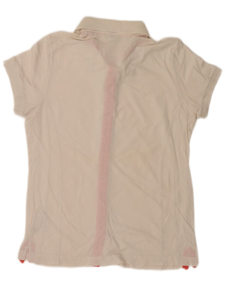 Champion Womens Short Sleeve Shirt Blouse UK 14 Medium White Cotton