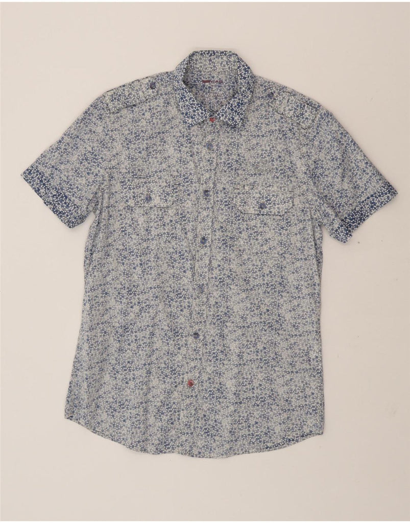 GAS Mens Short Sleeve Shirt Large Blue Floral Vintage Gas and Second-Hand Gas from Messina Hembry 