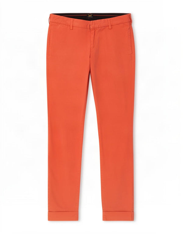 Lee Womens Slim Chino Trousers W28 L33 Pink Cotton