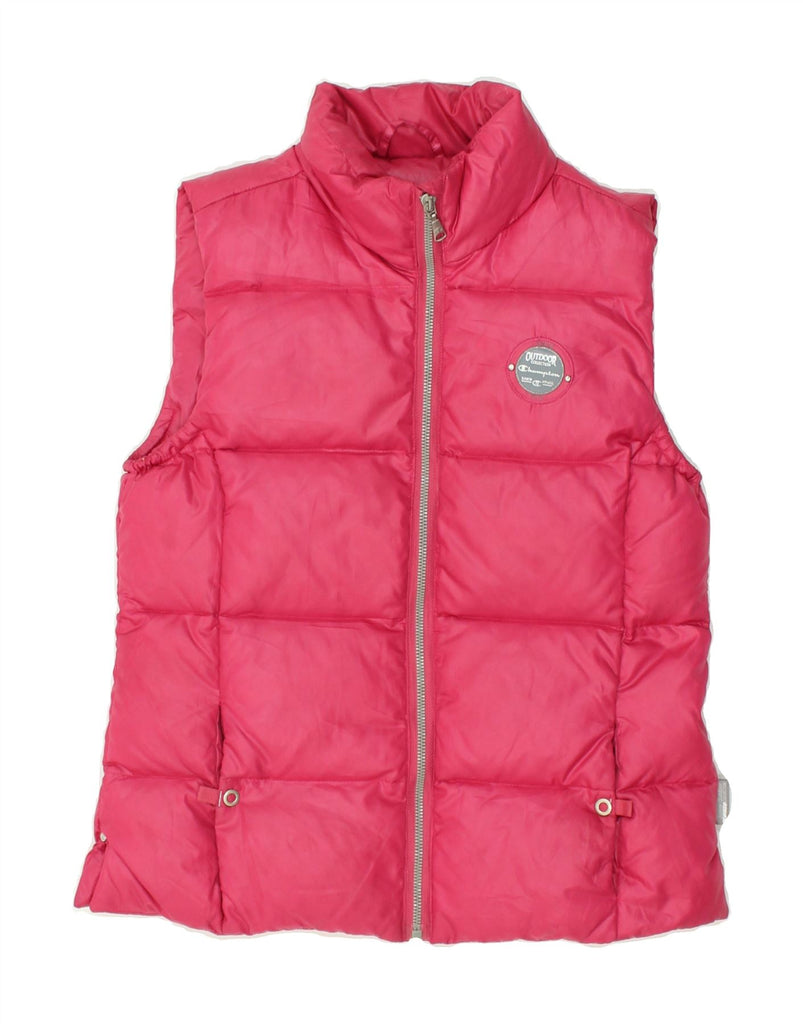 CHAMPION Girls Padded Gilet 11-12 Years Large Pink Polyester | Vintage Champion | Thrift | Second-Hand Champion | Used Clothing | Messina Hembry 