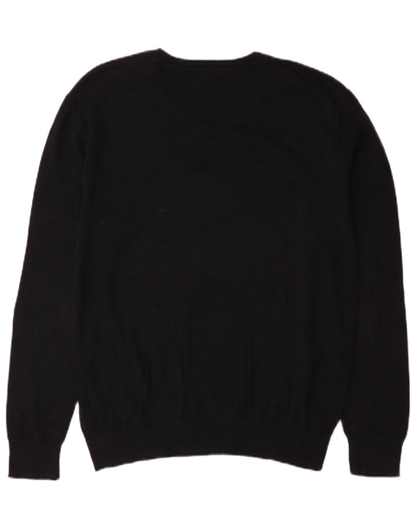 Gap Mens V-Neck Jumper Sweater Medium Navy Blue Cotton