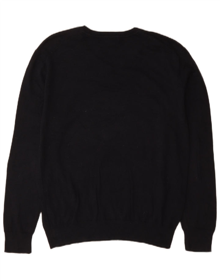 Gap Mens V-Neck Jumper Sweater Medium Navy Blue Cotton