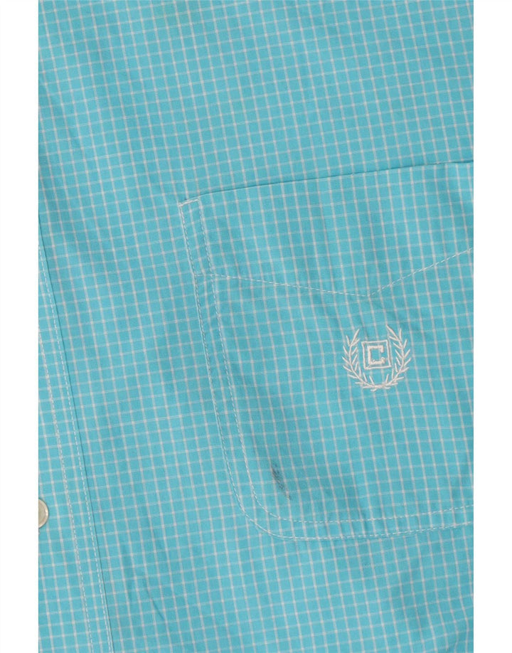 Chaps Mens Easy Care Shirt XL Blue Check Cotton