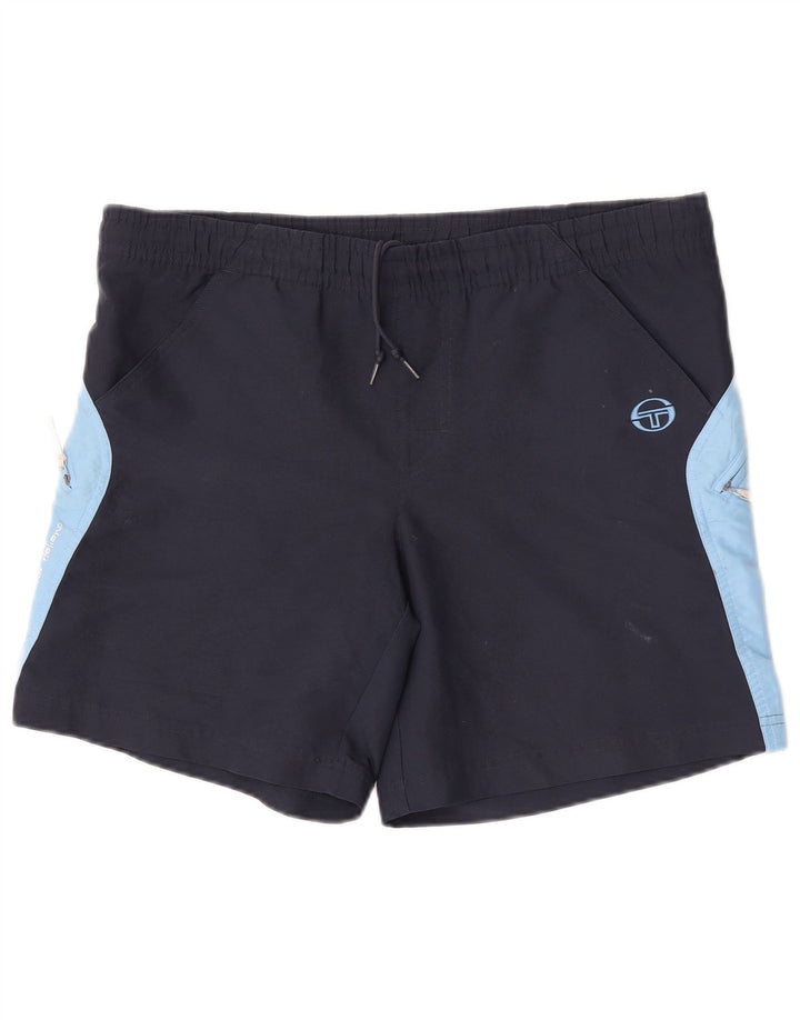 Sergio Tacchini Mens Graphic Sport Shorts Medium Navy Blue Colourblock