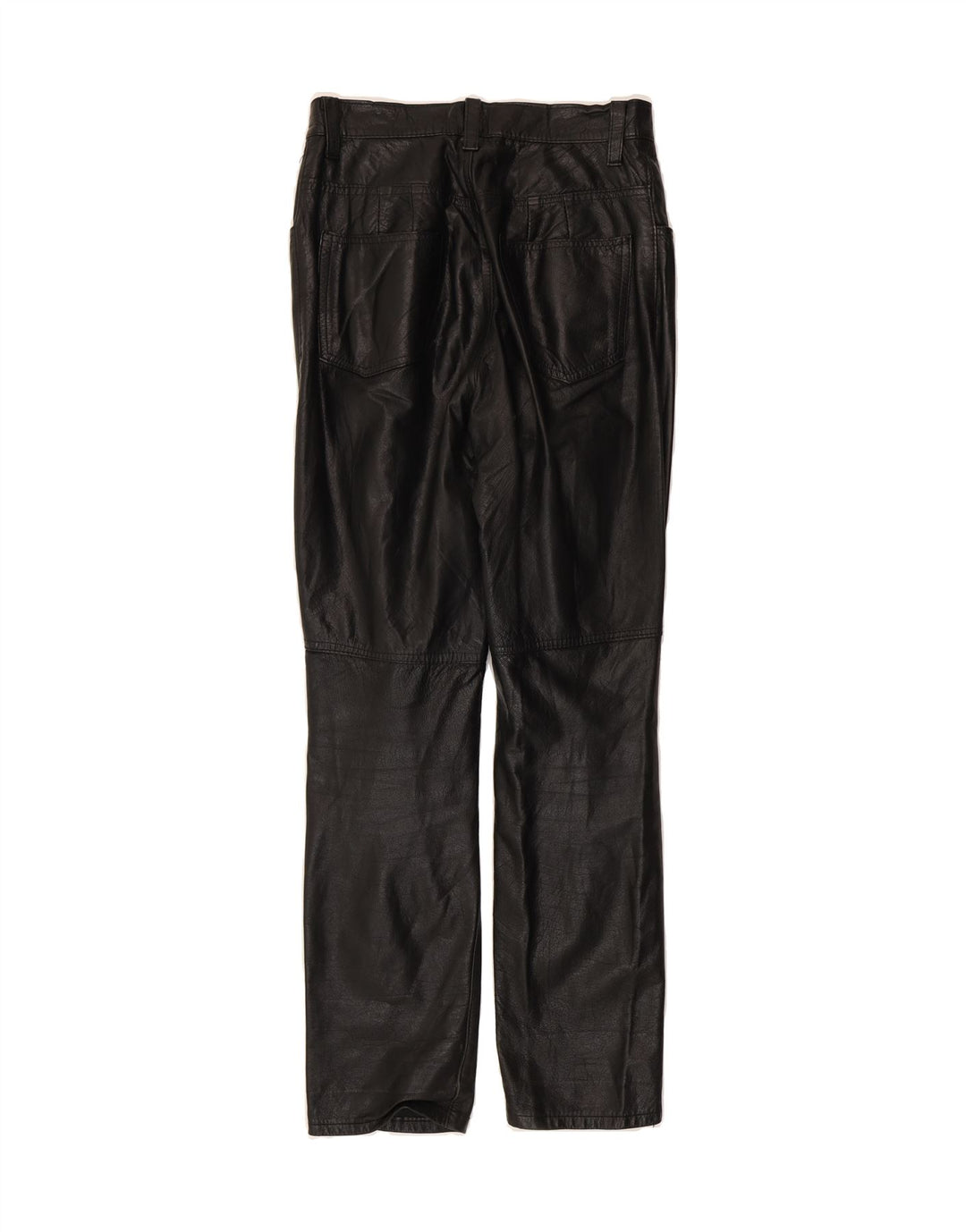 VINTAGE Womens Slim Leather Trousers W28 L28 Black Leather Vintage Vintage and Second-Hand Vintage from Messina Hembry 