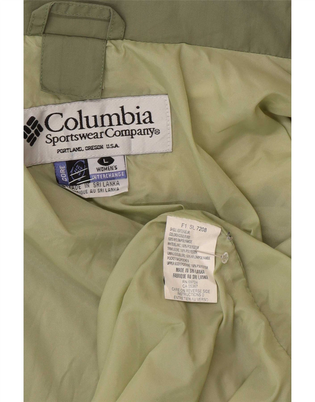 Columbia Womens Interchange Loose Fit Rain Jacket UK 16 Large Green