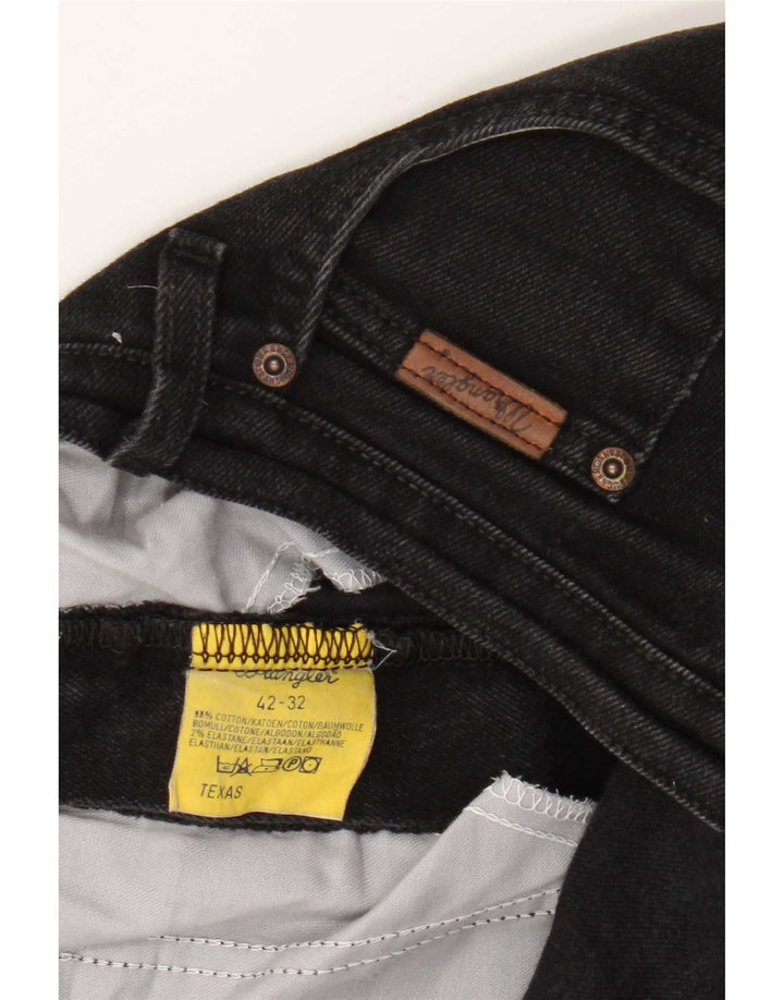 Wrangler Mens Texas Straight Jeans W42 L27 Black Cotton