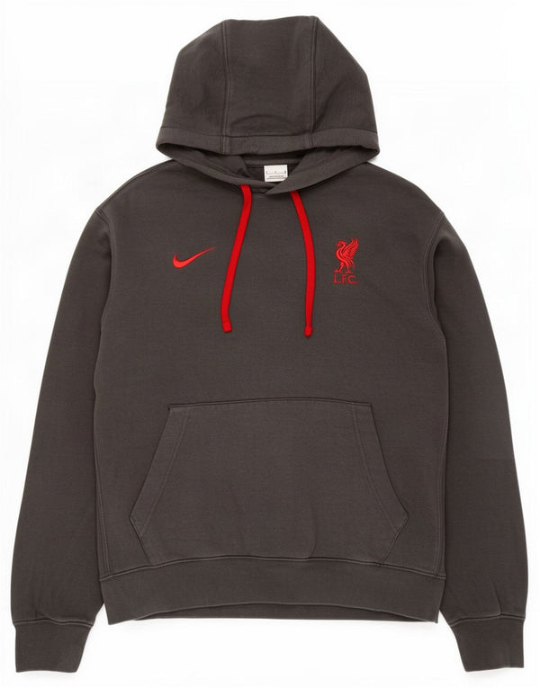 Nike Mens Liverpool Loose Fit Hoodie Jumper Medium Grey Cotton
