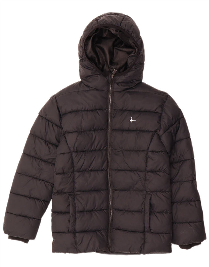 Jack Wills Boys Hooded Padded Jacket 9-10 Years Black Polyamide