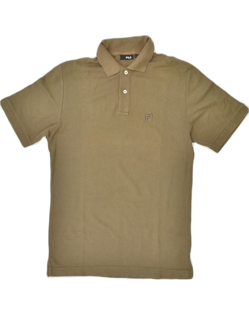 FILA Mens Polo Shirt Medium Khaki Cotton | Vintage | Thrift | Second-Hand | Used Clothing | Messina Hembry 