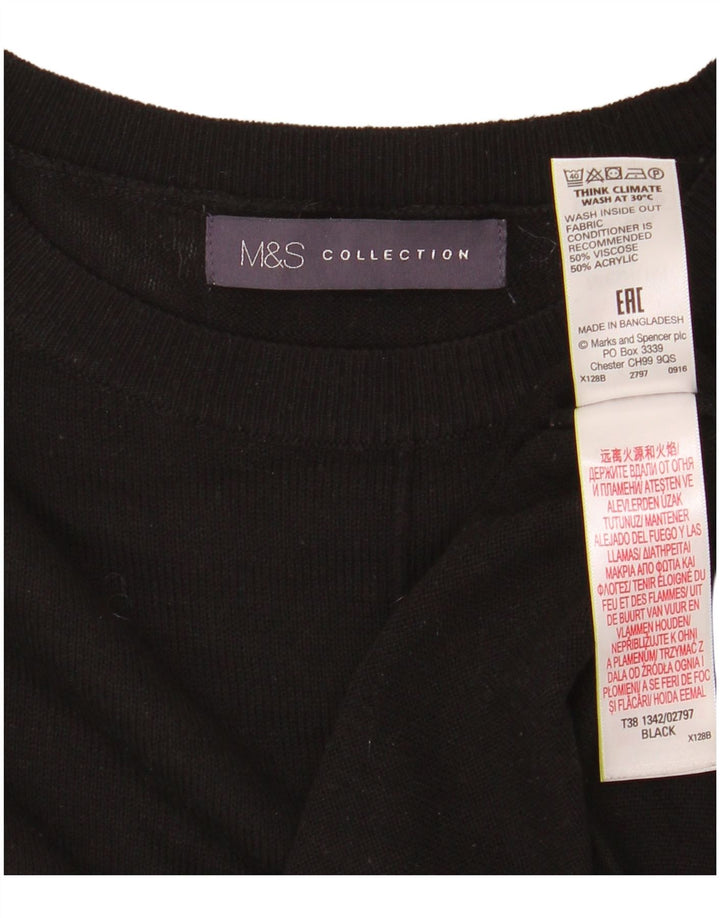 Marks & Spencer Womens Crew Neck Jumper Sweater UK 14 Medium Black