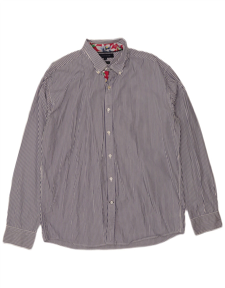 Tommy Hilfiger Mens Shirt XL Blue Striped Cotton