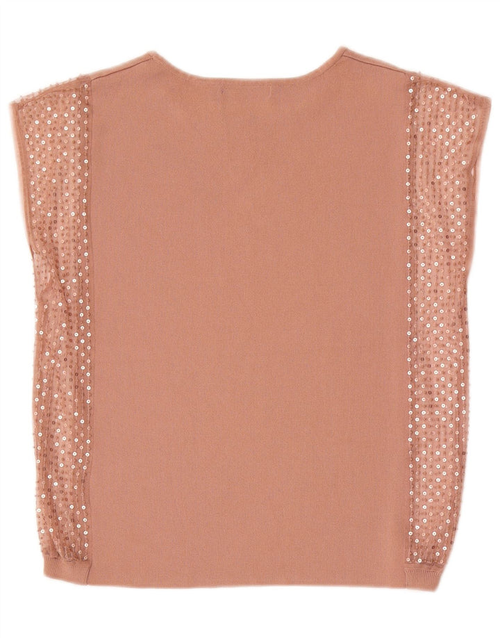 Zara Womens Blouse Top UK 14 Medium Beige