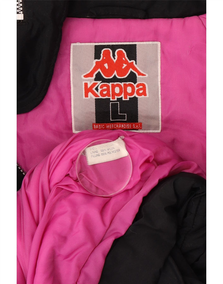 Kappa Mens Graphic Windbreaker Jacket UK 40 Large Black Colourblock