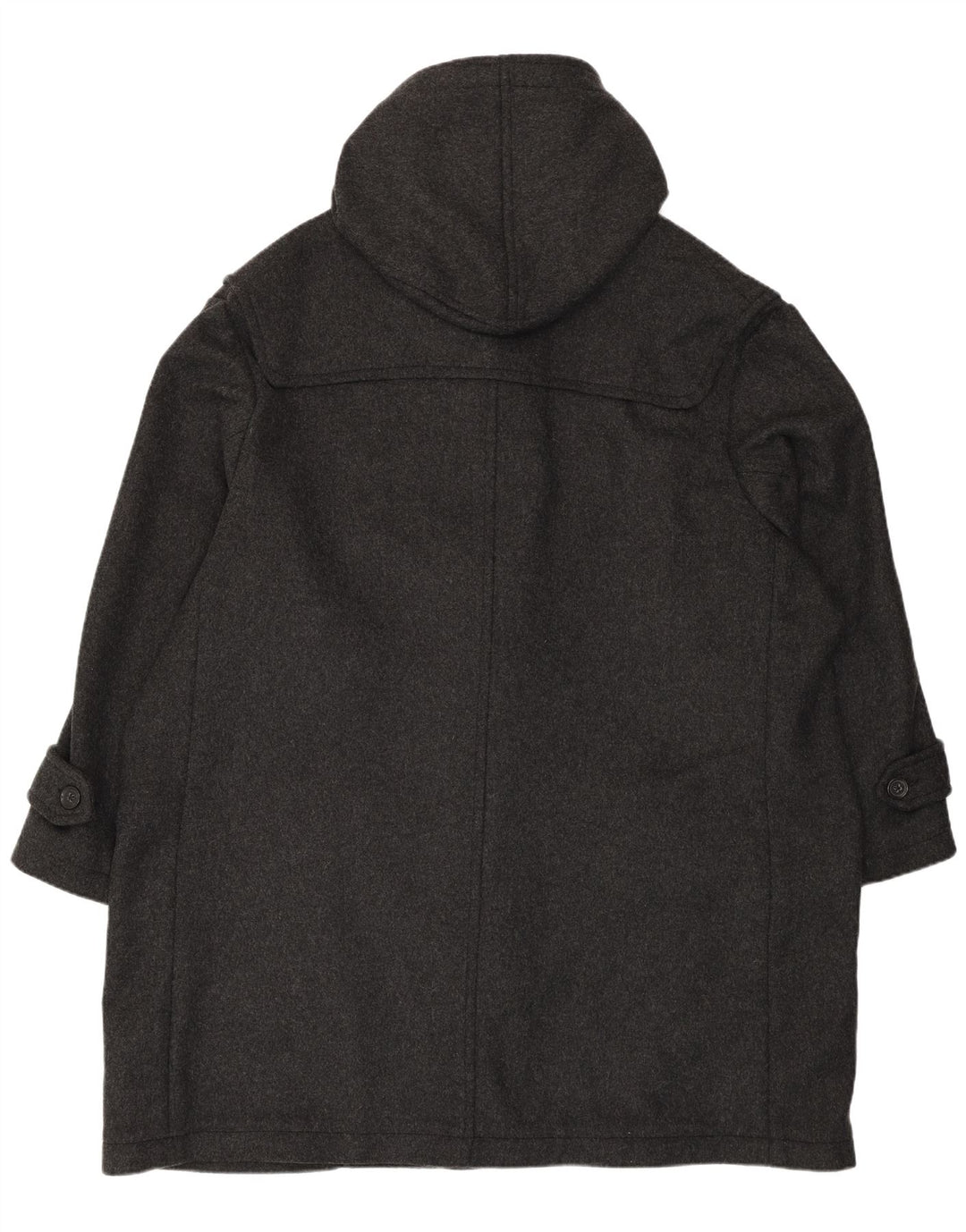 Vintage Mens Loose Fit Hooded Duffle Coat UK 50 4XL Grey Wool