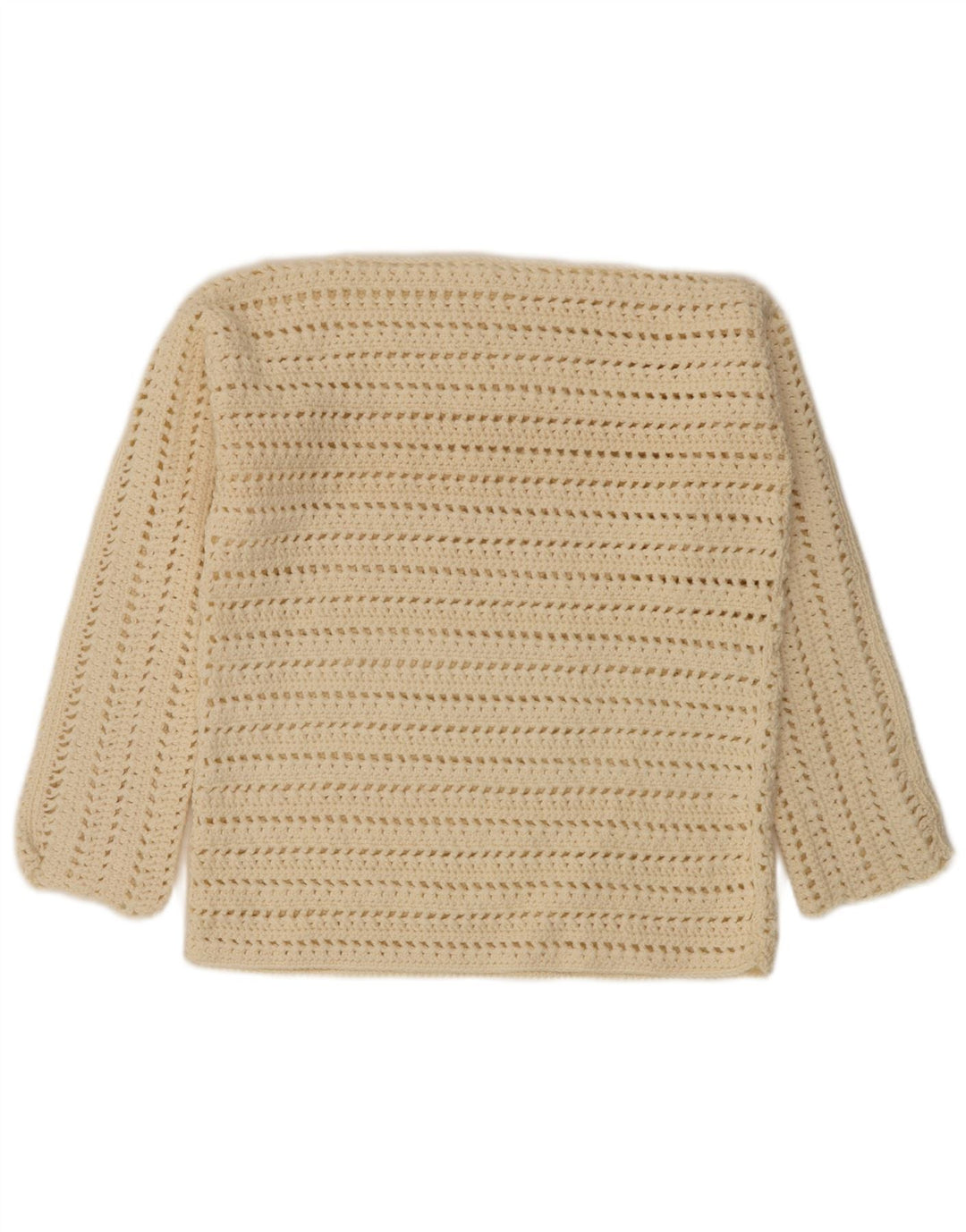Vintage Womens Boat Neck Jumper Sweater UK 14 Medium Off White