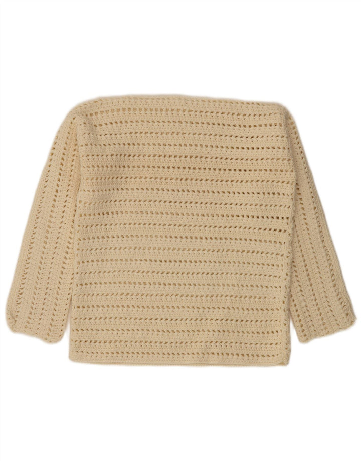 Vintage Womens Boat Neck Jumper Sweater UK 14 Medium Off White
