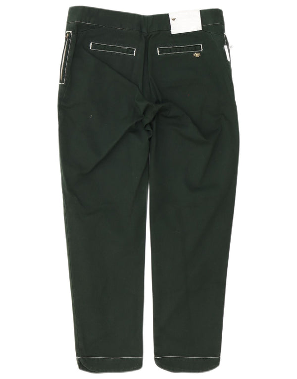 Armani Womens Straight Casual Trousers W29 L27 Green Cotton