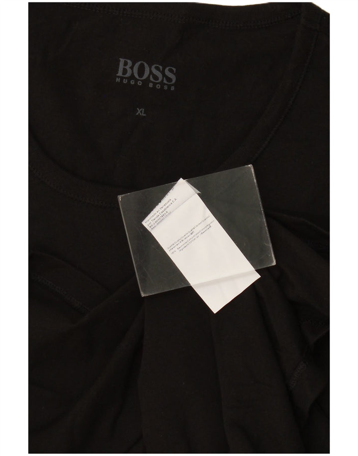 Hugo Boss Mens T-Shirt Top XL Black Cotton