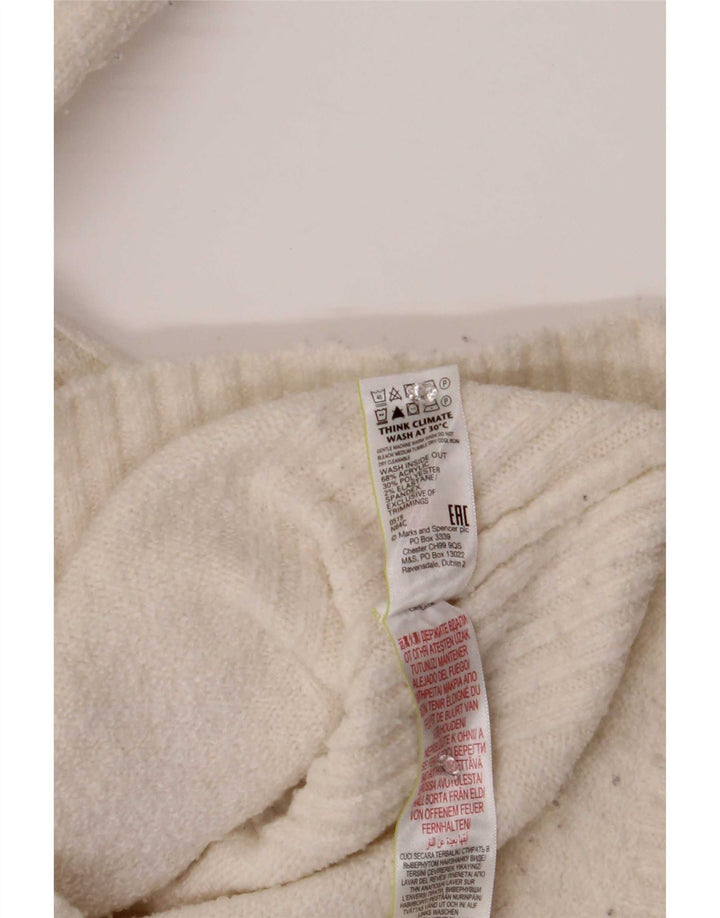 Marks & Spencer Womens Oversized Roll Neck Jumper Sweater UK 10 Small White