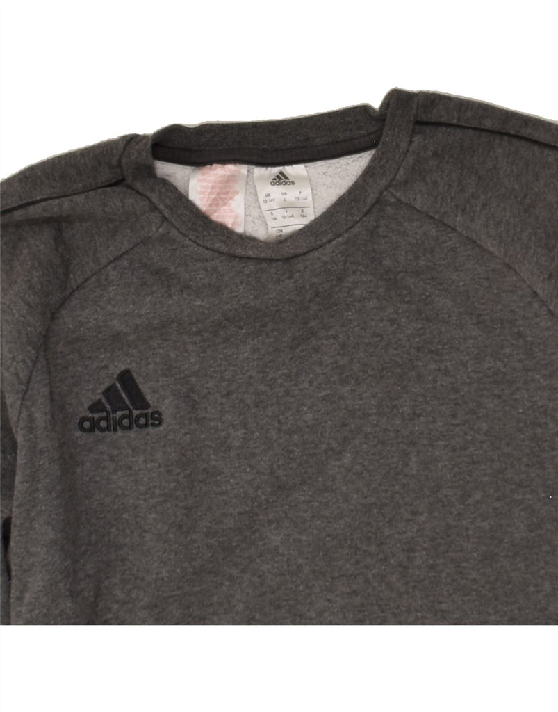 ADIDAS Boys Sweatshirt Jumper 12-13 Years Grey Cotton | Vintage Adidas | Thrift | Second-Hand Adidas | Used Clothing | Messina Hembry 