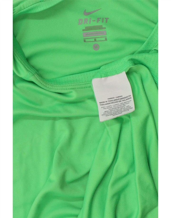 Nike Womens Dri Fit T-Shirt Top UK 12 Medium Green Polyester
