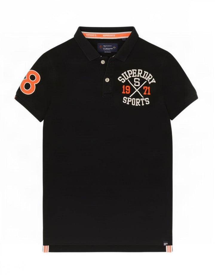 Superdry Mens Graphic Polo Shirt Large Black