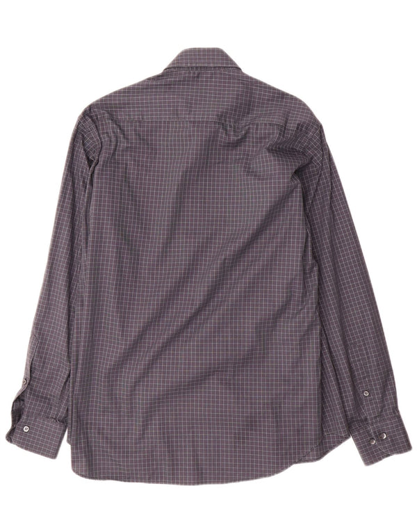 Yves Saint Laurent Mens Shirt Size 40 15 3/4 Medium Grey Gingham