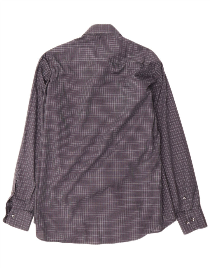 Yves Saint Laurent Mens Shirt Size 40 15 3/4 Medium Grey Gingham