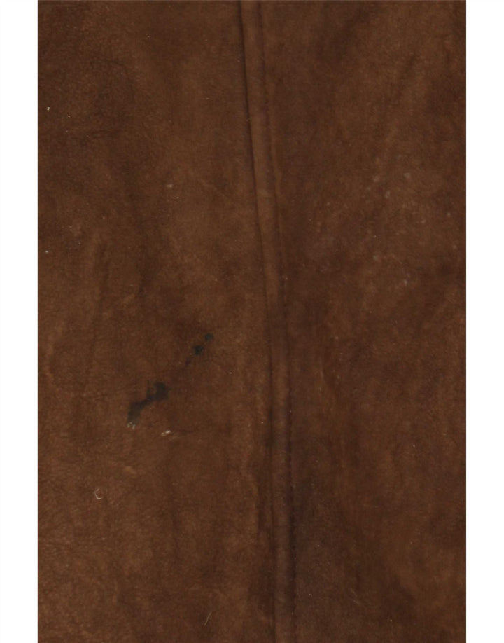 Vintage Womens Hooded Shearling Coat UK 8 Small Brown