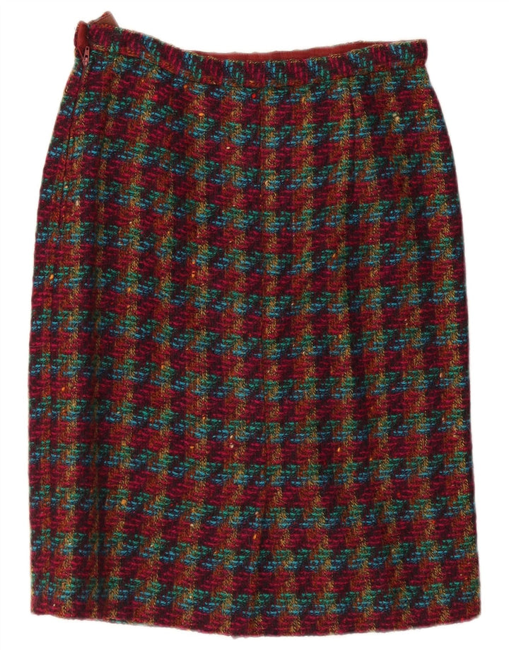 Vintage Womens Pencil Skirt W30 Medium Multicoloured Check