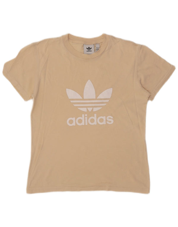 Adidas Womens Graphic T-Shirt Top UK 10 Small Beige