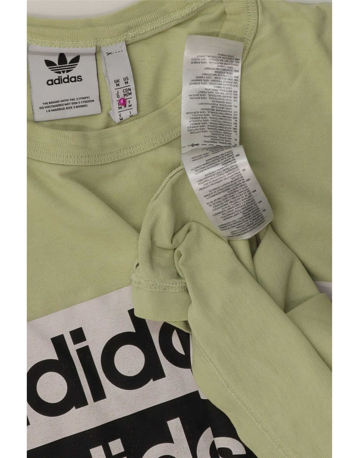 Adidas Mens Graphic T-Shirt Top Medium Green Cotton