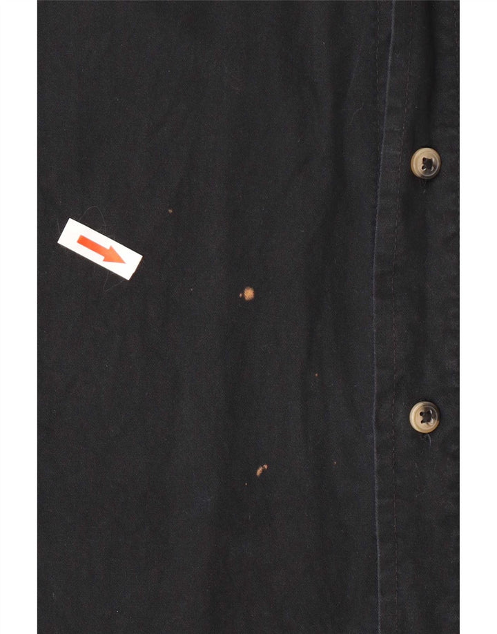 Wrangler Mens Short Sleeve Shirt Large Black Cotton
