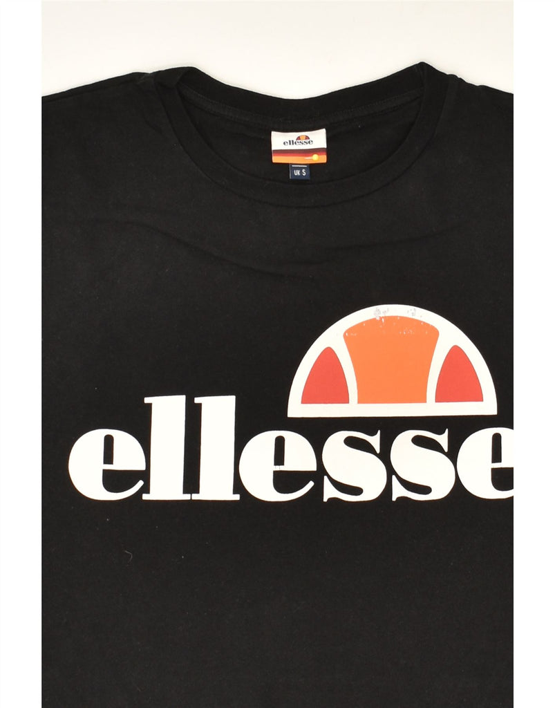 ELLESSE Mens Graphic T-Shirt Top Small Black Cotton | Vintage Ellesse | Thrift | Second-Hand Ellesse | Used Clothing | Messina Hembry 