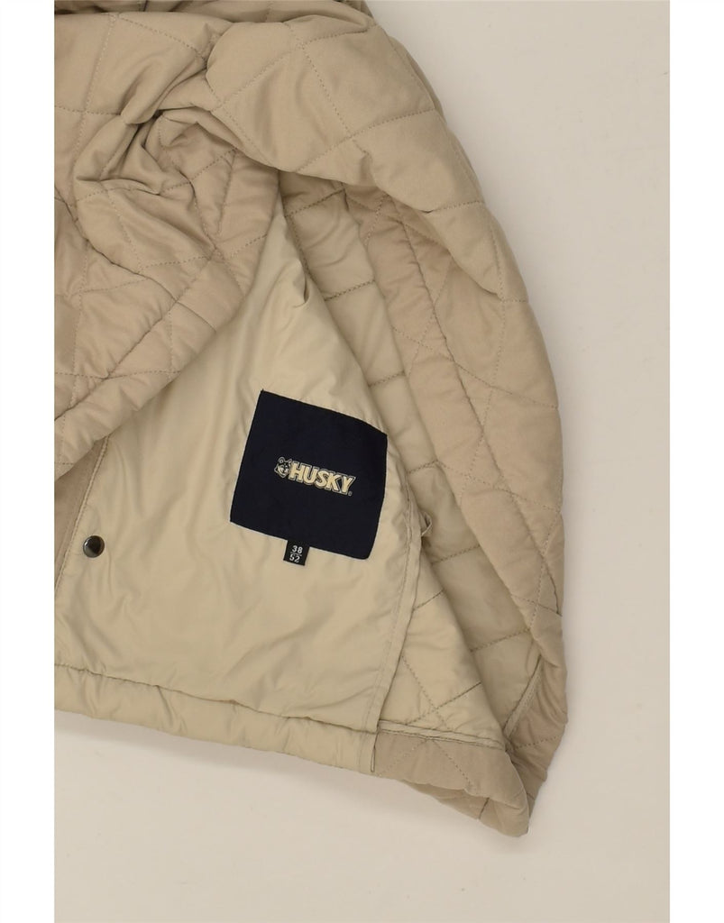 HUSKY Mens Quilted Jacket UK 38 Medium Beige Polyester | Vintage Husky | Thrift | Second-Hand Husky | Used Clothing | Messina Hembry 