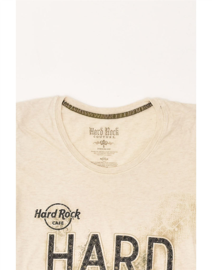 HARD ROCK CAFE Womens Rome Graphic T-Shirt Top UK 10 Small Beige Cotton | Vintage Hard Rock Cafe | Thrift | Second-Hand Hard Rock Cafe | Used Clothing | Messina Hembry 