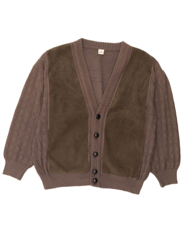 Walbusch Mens Cardigan Sweater IT 54 XL Grey Colourblock