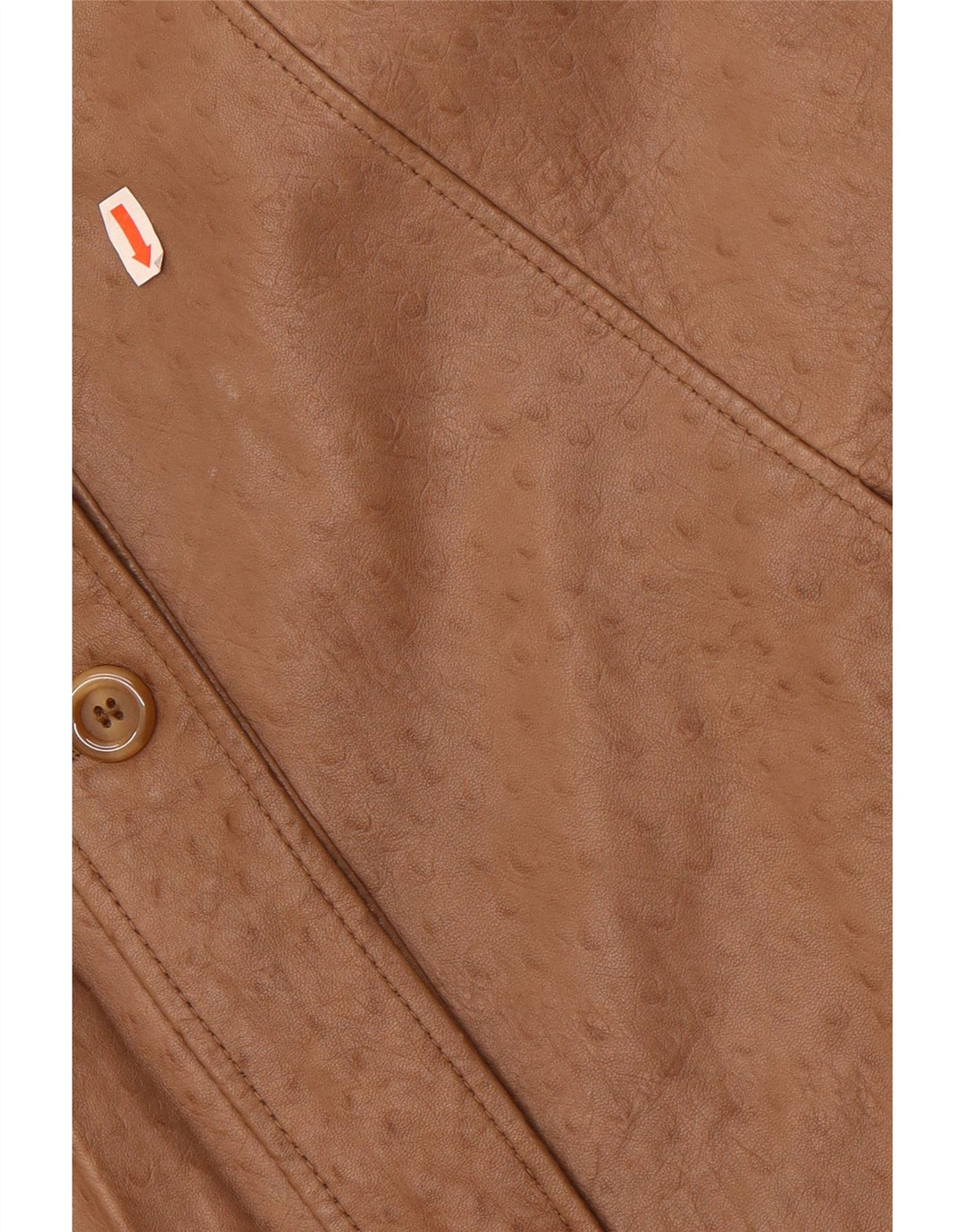 Vintage Womens Oversized Leather Coat EU 40 Medium Beige Leather