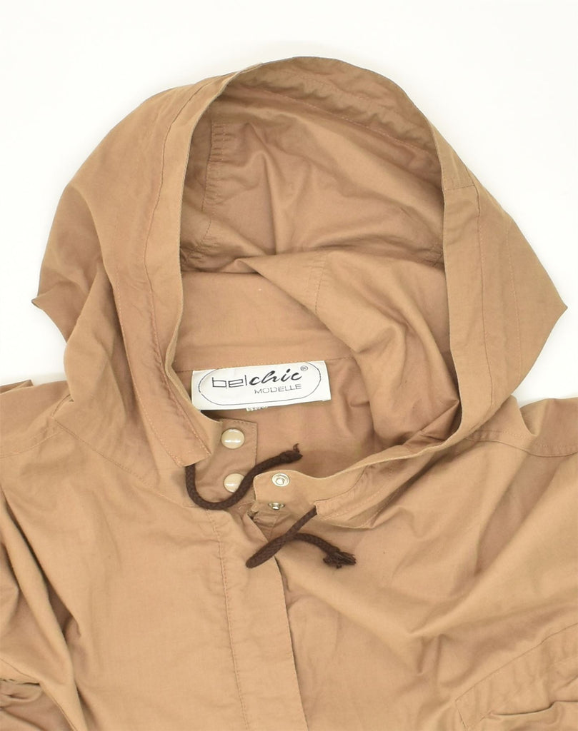 VINTAGE Womens Hooded Rain Jacket EU 38 Medium Beige Cotton | Vintage Vintage | Thrift | Second-Hand Vintage | Used Clothing | Messina Hembry 