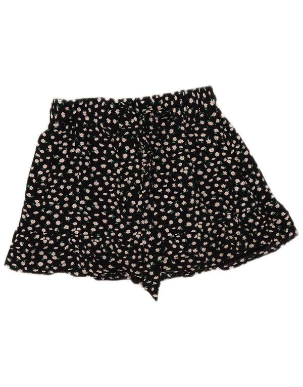 Zara Womens Skort UK 10 Small Black Floral
