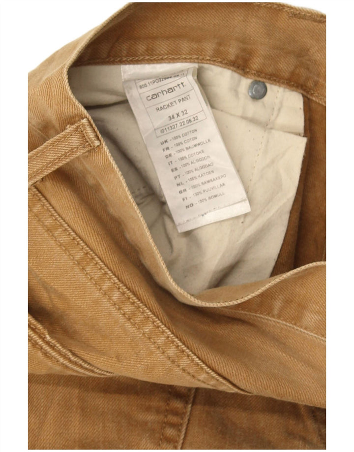 Carhartt Mens Slim Jeans W34 L32 Brown Cotton