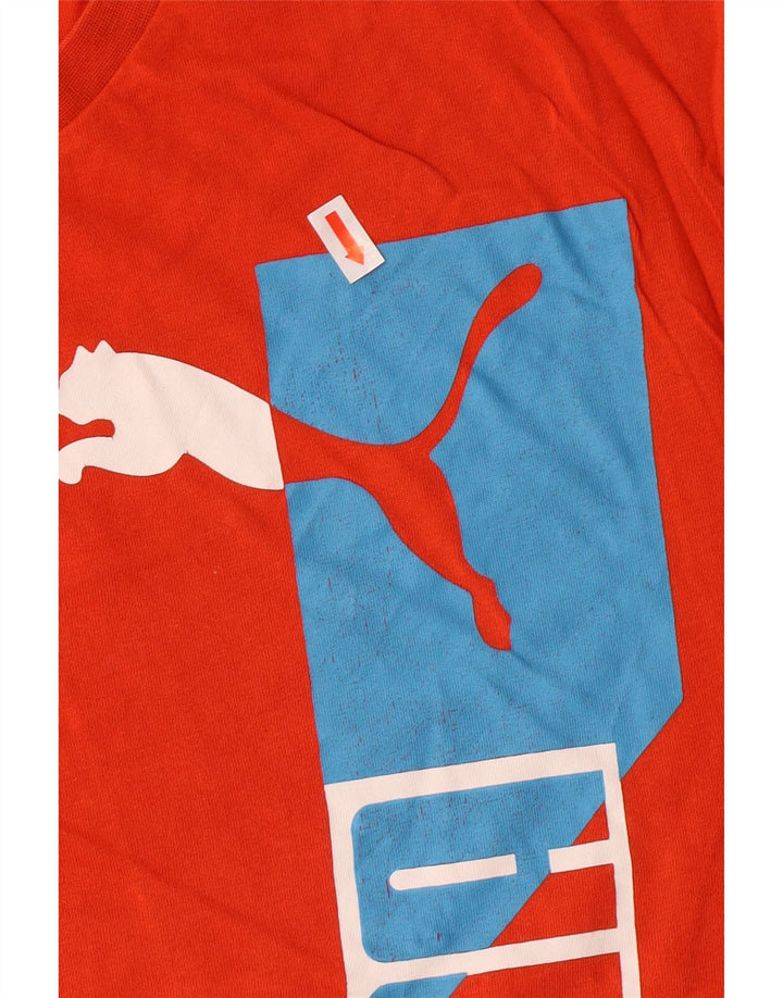 PUMA Mens Graphic T-Shirt Top XL Orange Cotton