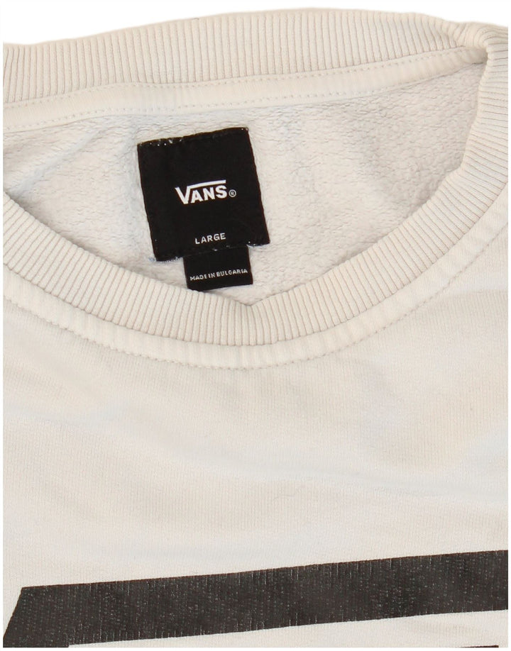 VANS Mens Graphic Sweatshirt Jumper Large Grey
