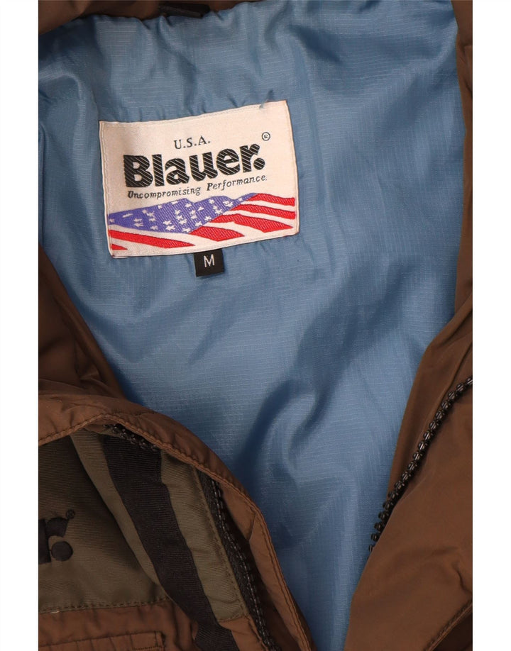 Blauer Mens Graphic Padded Jacket UK 38 Medium Brown Colourblock Nylon