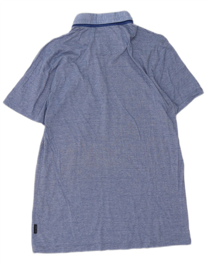Ted Baker Mens Polo Shirt Size 3 Medium Blue Striped