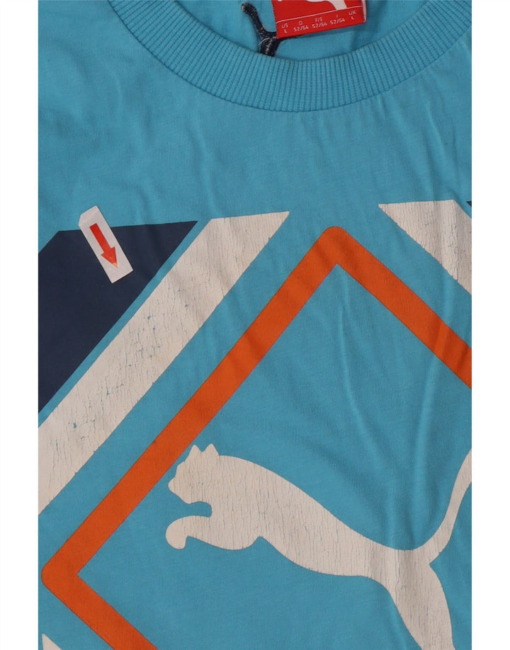 Puma Mens Graphic T-Shirt Top Large Blue